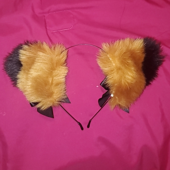 Cat/fox/dog ears costume furry fursona Halloween adjustable bow handmade alt - Picture 5 of 7